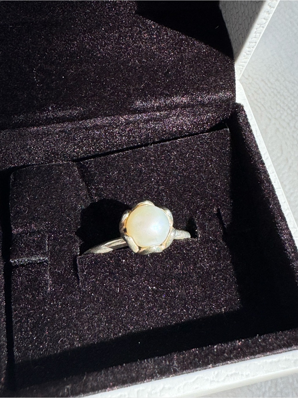 Pandora Sterling Silver Pearl Ring with Decorative Prongs size 6 - Picture 5 of 14